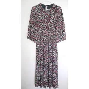 H&M Bell Sleeve Floral Midi Dress